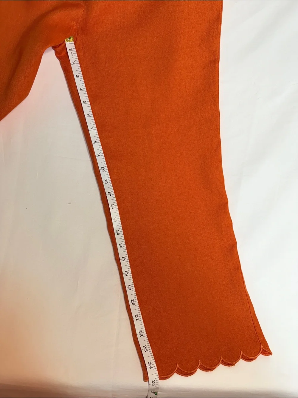 Reformation Liam Linen Pant Citrus Scallop Hem Linen Pants Size 6